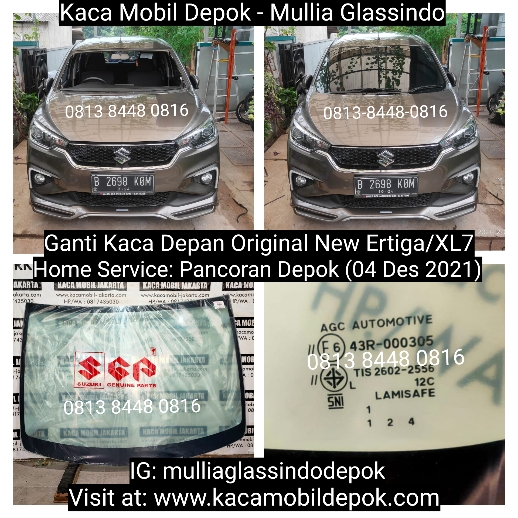 Pemasangan Kaca Depan Original Suzuki New Ertiga XL7 di Depok dan Bogor Bergaransi