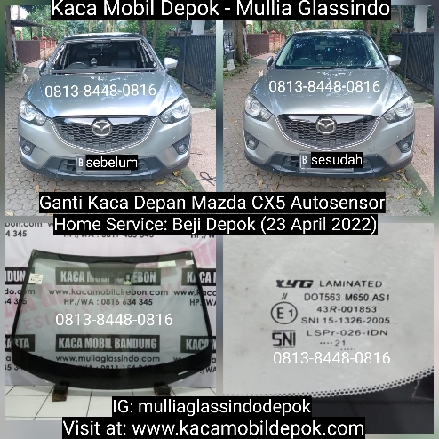 Disini Tempat Ganti Kaca Depan Mobil Mazda CX5 di Depok Bogor yang Murah Bergaransi